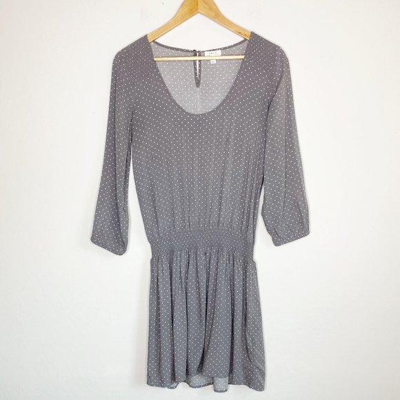Soft Joie Zandi Star Moon Print Scoop Neck Drop Waist Mini Dress Gray Size XS - Picture 2 of 11